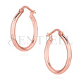 Silver (925) earrings hoops - rose gold-plated, highly polished