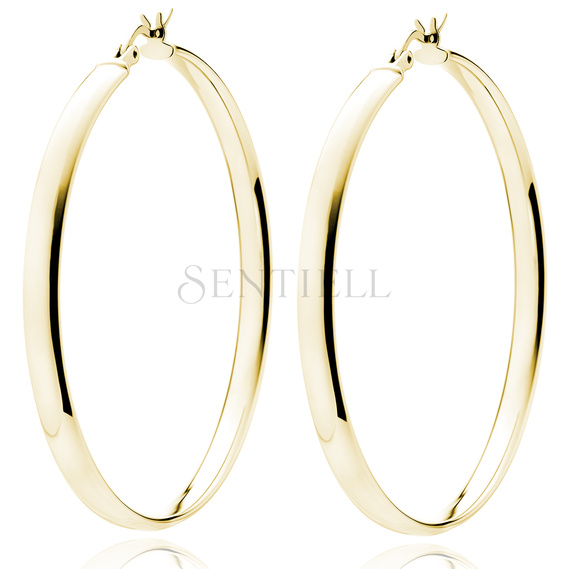 Silver (925) gold-plated earrings hoops - highly polished