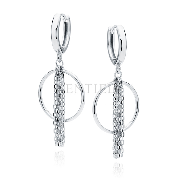 Silver (925) earrings - circles with chains