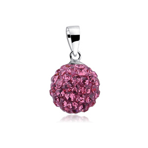 Silver (925) pendant disco ball 10mm rose