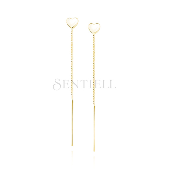 Silver (925) gold-plated earrings - heart