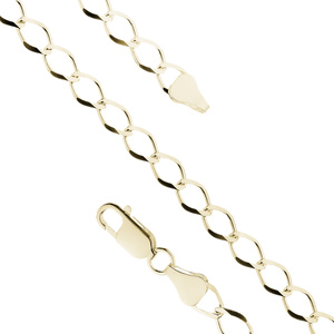 Silver gold-plated bracelet (925) Single rombus chain  Ø 0100