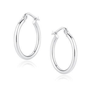 Silver (925) earrings hoops - highly polished