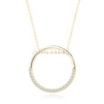 Silver (925) necklace - cirlce with zirconia