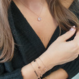 Silver (925) rose gold - plated bracelet - circle with zirconia