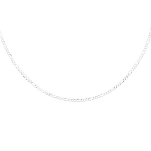 Silver (925) diamond-cut chain - figaro extra flat Ø 050