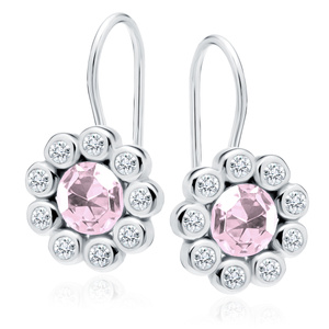 Silver (925) earrings with light pink zirconia