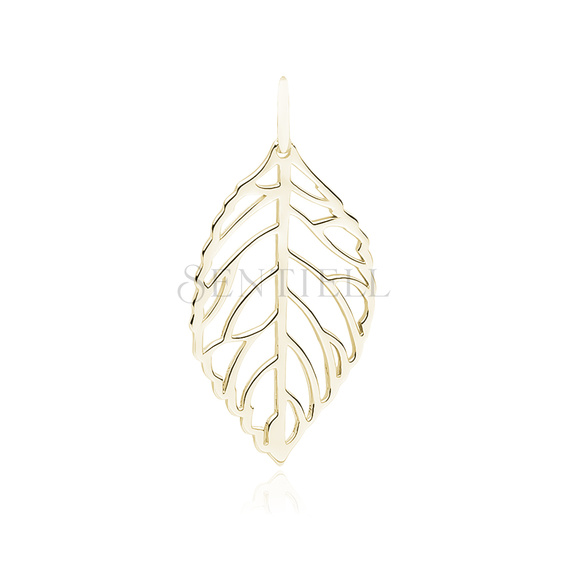 Silver (925) gold-plated leaf pendant