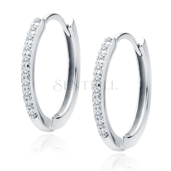 Silver (925) earrings hoop with zirconias