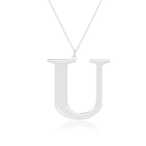 Silver (925) necklace - letter U