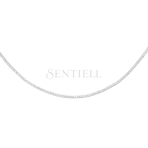 Silver (925) diamond-cut chain - curb extra flat Ø 050 rhodium-plated