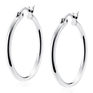 Silver (925) earrings hoops - highly polished