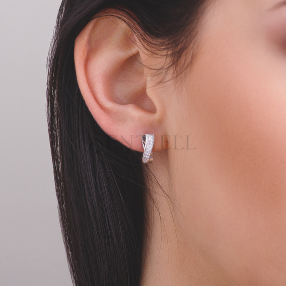 Silver (925) earrings white zirconia