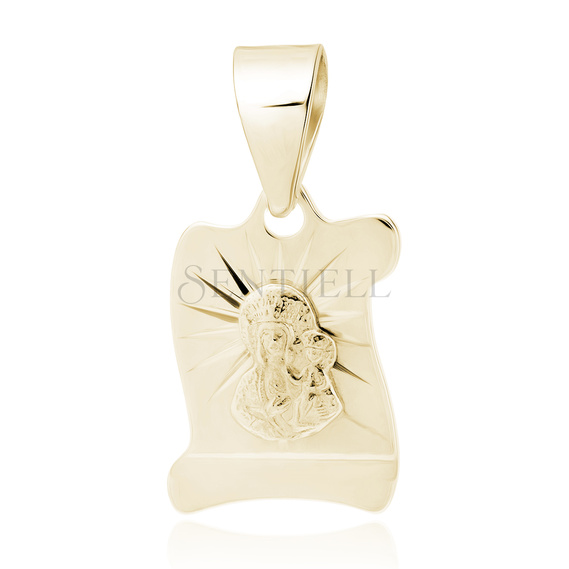 Silver (925) gold-plated pendant diamond cut - Blessed Virgin Mary / Black Madonna of Czestochowa