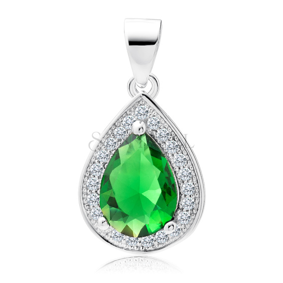 Silver (925) pendant with emerald zirconia