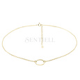 Silver (925) gold-plated choker necklace with circle