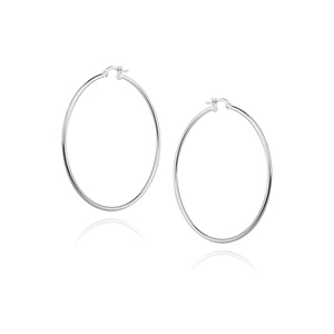 Silver (925) earrings hoops - highly polished