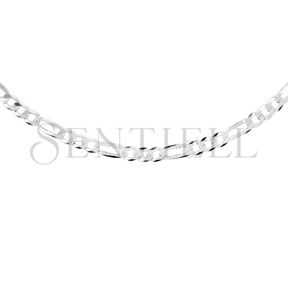 Silver (925) diamond-cut chain - figaro extra flat Ø 100