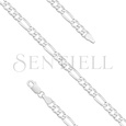 Silver (925) diamond-cut chain - figaro extra flat Ø 100