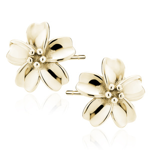 Silver (925) gold-plated earrings flowers