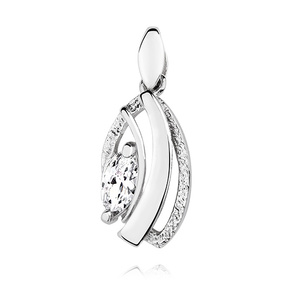 Silver (925) pendant with white zirconia