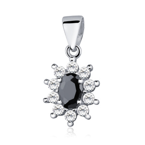 Silver (925) pendant black colored zirconia