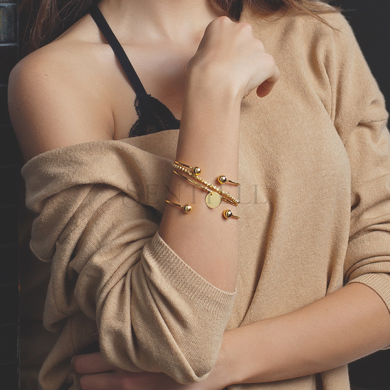 Silver (925) bracelet gold-plated round pendant