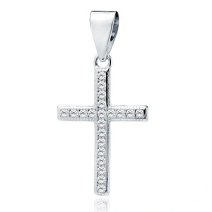 Silver (925) pendant cross with zirconia