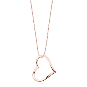 Silver (925) rose gold-plated necklace - heart