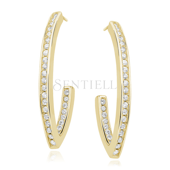 Silver (925) gold-plated earrings with zirconia