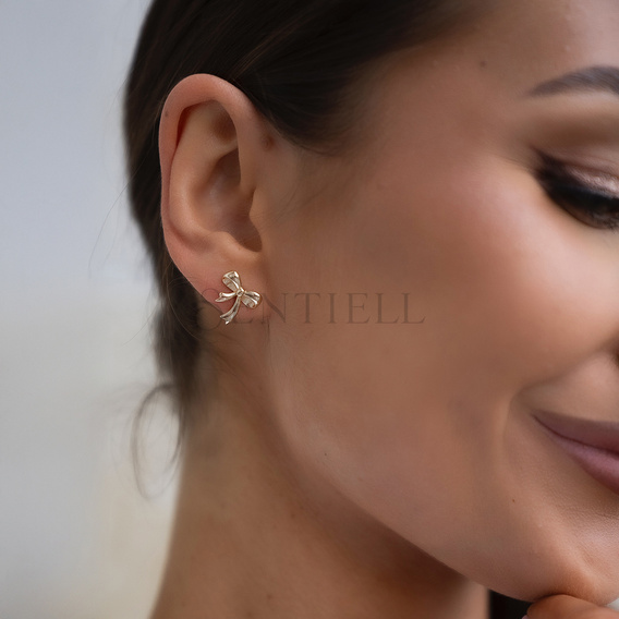 Pendientes de plata de ley 925 chapados en oro - lazos