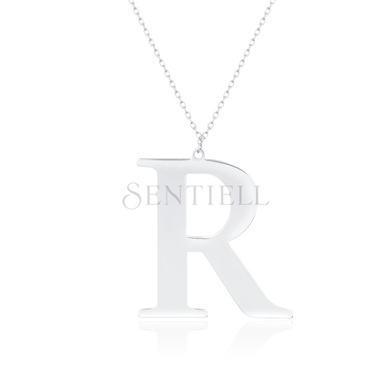 Silver (925) necklace - letter R