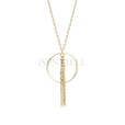 Silver (925) gold-plated necklace - circle with chains