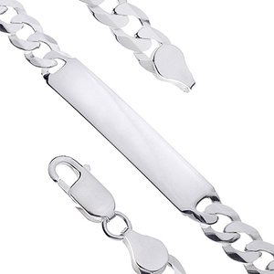 Silver (925) bracelet Curb ID. Extra Flat Ø 180
