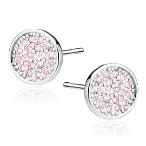 Silver (925) elegant round earrings with zirconias