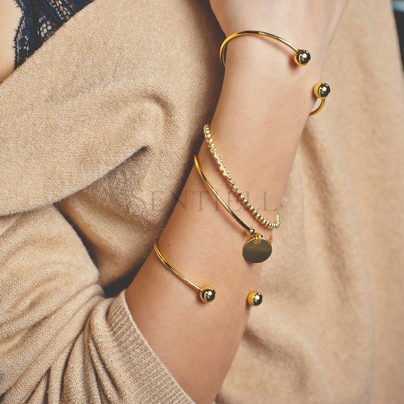Silver (925) bracelet gold-plated round pendant