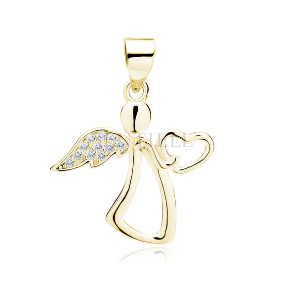 Silver (925) gold-plated pendant with zirconia - angel