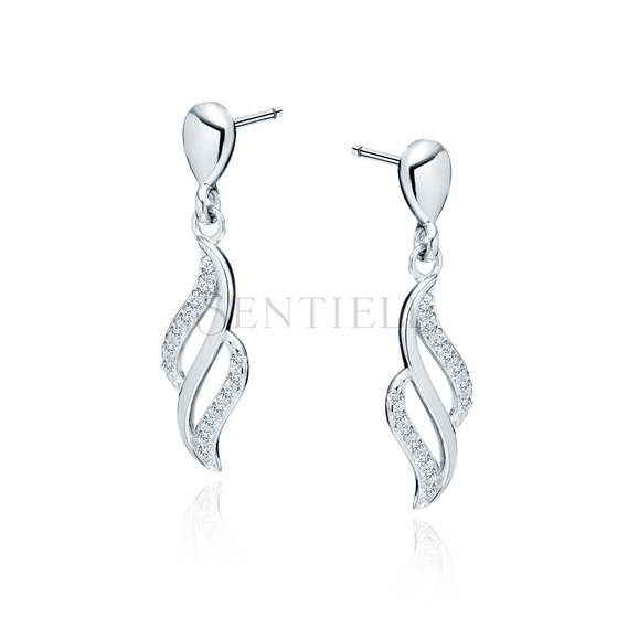 Silver (925) Earrings with white zirconias