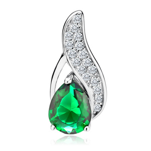 Silver (925) pendant with emerald zirconia