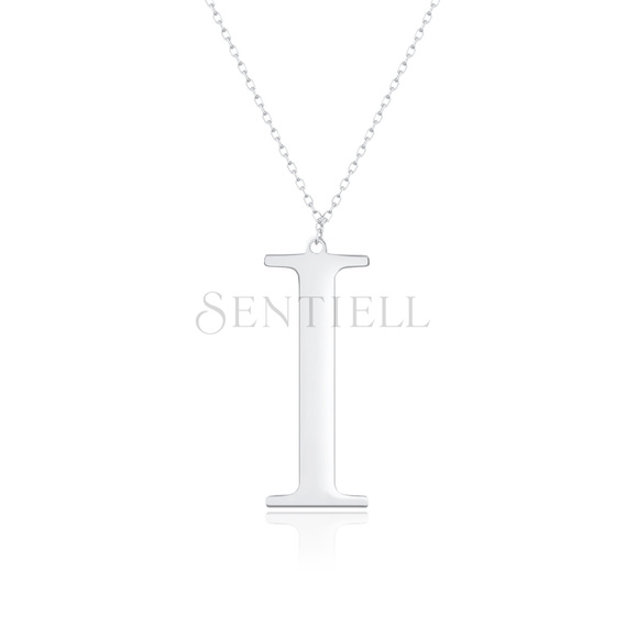 Silver (925) necklace - letter I