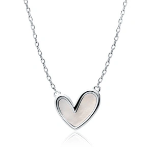 Silver (925) necklace - heart with Nacre