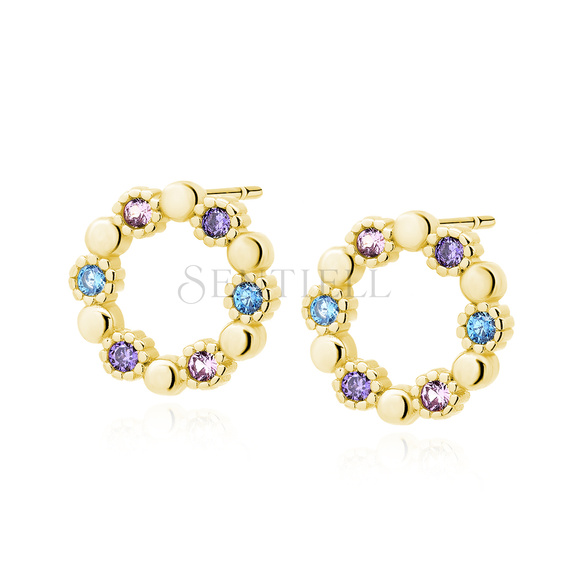 Silver (925) gold-plated earrings with zirconias