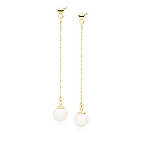 Silver (925) gold-plated pearl earrings