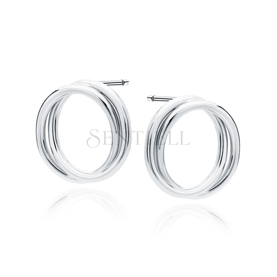 Silver (925) earrings - twisted circles