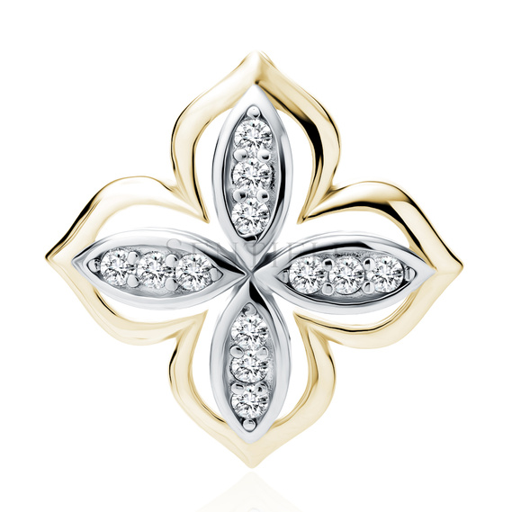 Silver (925) gold-plated pendant with zirconia