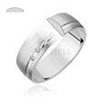 Silver (925) wedding ring, satin with zirconia