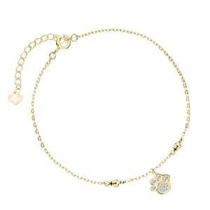 Silver (925) gold-plated bracelet with clover pendant