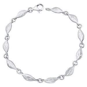Silver (925) bracelet - leafs