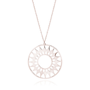 Silver (925) rose gold-plated necklace - mandala