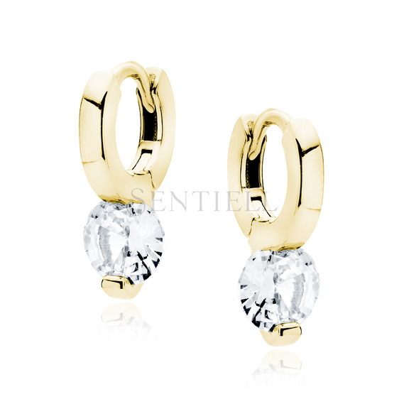 Silver (925) gold-plated earrings with white zirconia